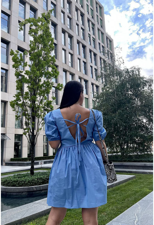 Блакитна котонова сукня з шнурівкою — 964919. Maritel. Зображення 2 Блакитна котонова сукня з шнурівкою — 964919. Maritel. Зображення 2