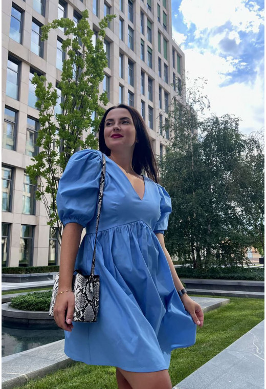 Блакитна котонова сукня з шнурівкою — 964919. Maritel. Зображення 1 Блакитна котонова сукня з шнурівкою — 964919. Maritel. Зображення 1