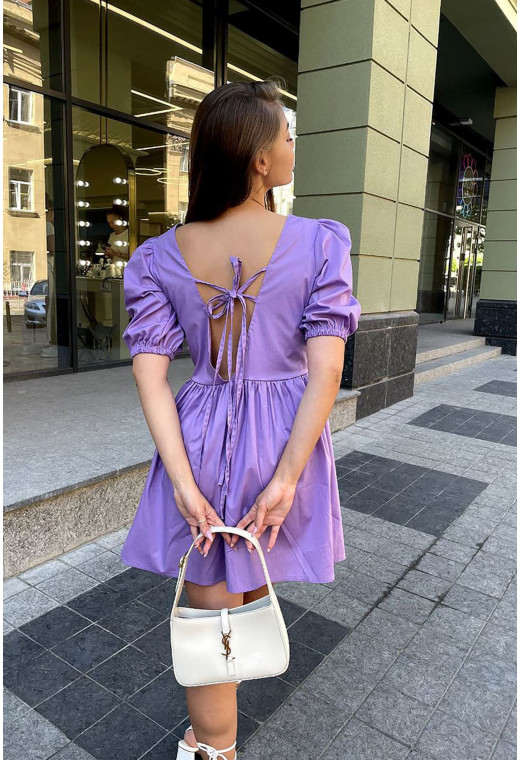 Лавандовое котоновое платье со шнуровкой —  996593. Maritel. Изображенние 2 Лавандовое котоновое платье со шнуровкой —  996593. Maritel. Изображенние 2