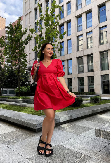 Червона котонова сукня з шнурівкою. Maritel. Зображення 12