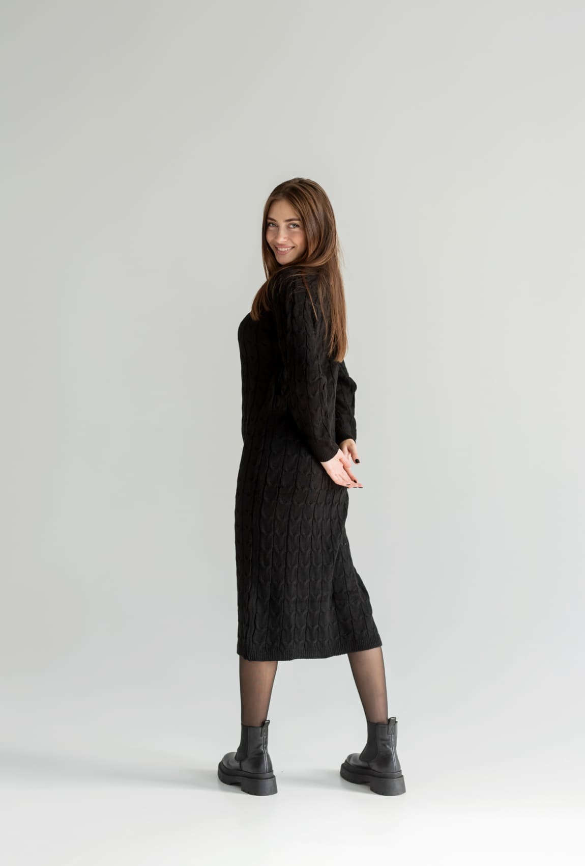 Чорна сукня міді косичка  —  569161. Maritel. Зображення 2
