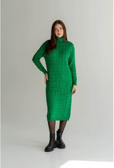 Зелена сукня міді косичка . Maritel. Зображення 6