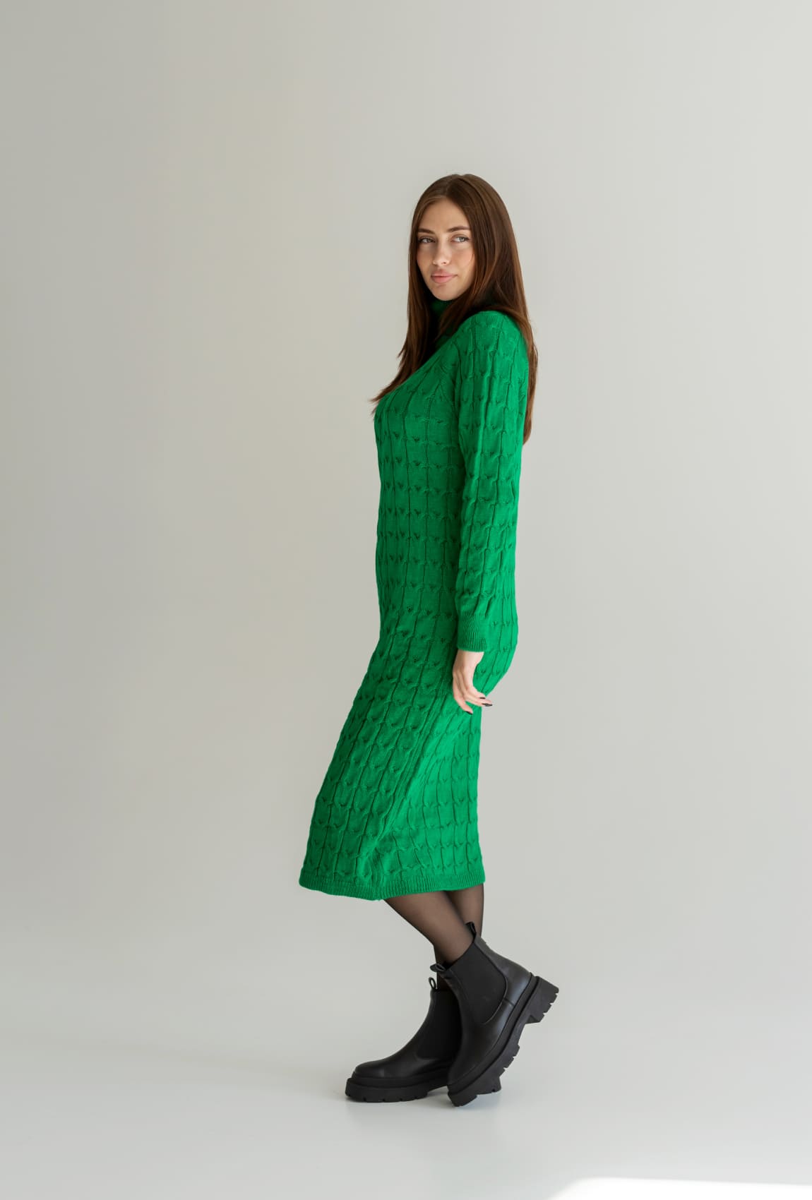 Зелена сукня міді косичка  —  612785. Maritel. Зображення 1