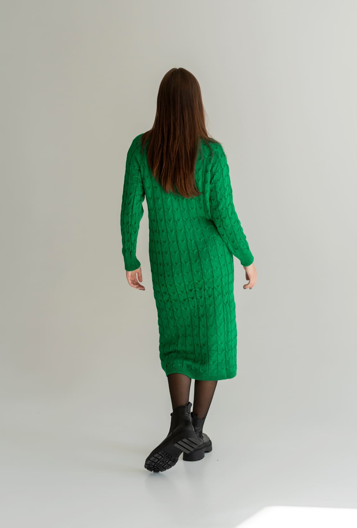 Зелена сукня міді косичка  —  612785. Maritel. Зображення 2