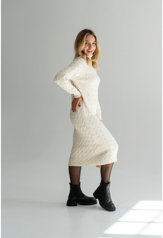 Сукня міді косичка молоко — 171016. Maritel. Зображення 1 Сукня міді косичка молоко — 171016. Maritel. Зображення 1