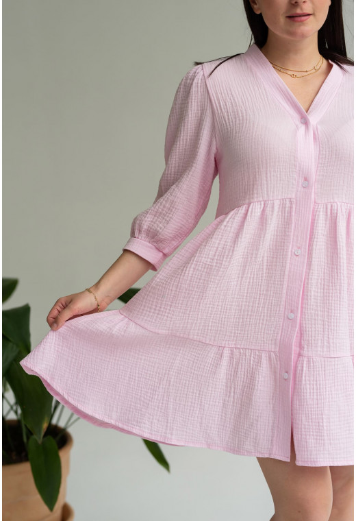 Летнее розовое платье муслин — 657578. Maritel. Изображенние 1 Летнее розовое платье муслин — 657578. Maritel. Изображенние 1