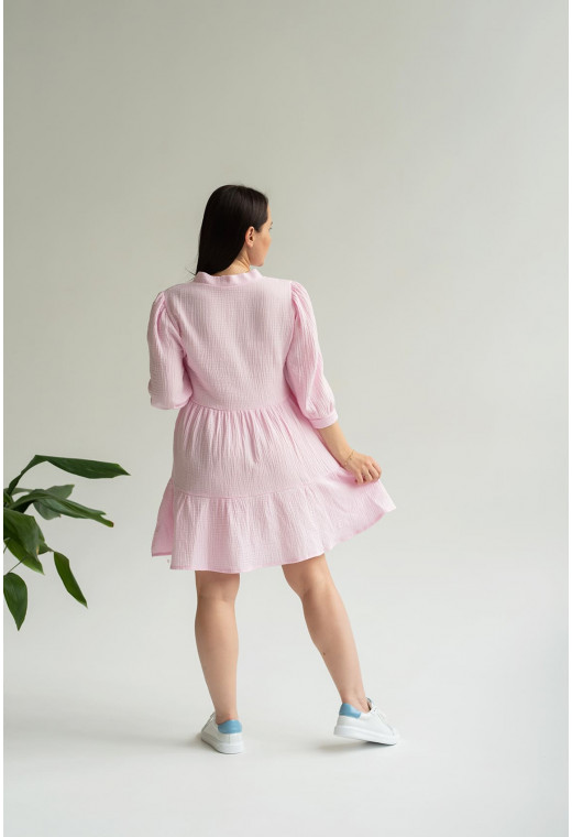 Летнее розовое платье муслин — 657578. Maritel. Изображенние 2 Летнее розовое платье муслин — 657578. Maritel. Изображенние 2