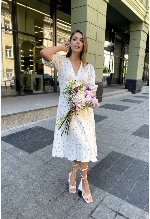 Молочное платье муслин в одуванчике — 764419. Maritel. Изображенние 2 Молочное платье муслин в одуванчике — 764419. Maritel. Изображенние 2