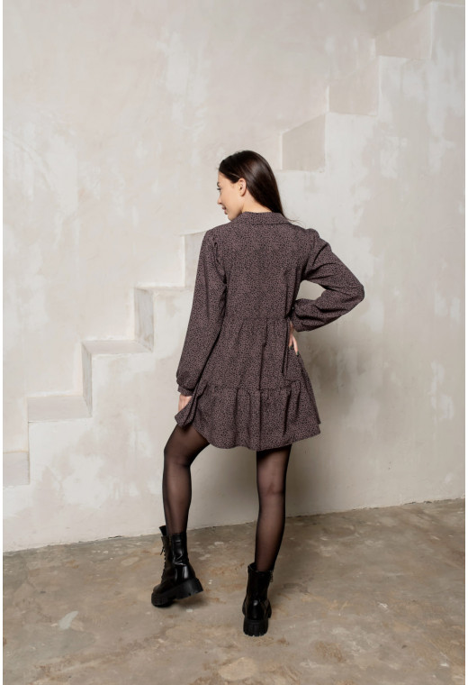 Коричнева сукня рюш софт — 909188. Maritel. Зображення 2 Коричнева сукня рюш софт — 909188. Maritel. Зображення 2