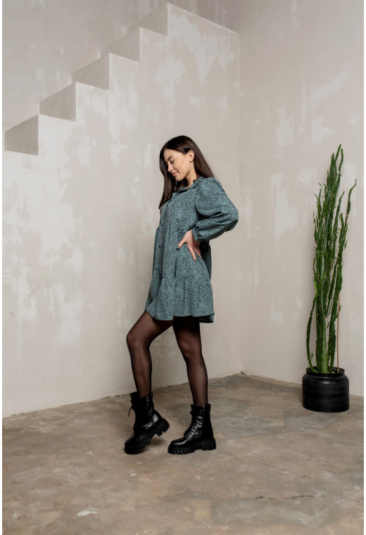 Оливкова сукня рюш софт — 802859. Maritel. Зображення 2 Оливкова сукня рюш софт — 802859. Maritel. Зображення 2