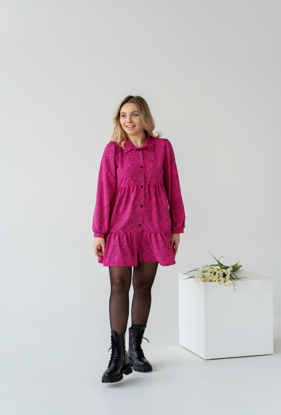 Рожева сукня рюш софт —  297400. Maritel