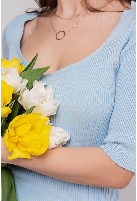 Голубое платье чулок с вырезом — 641688. Maritel. Изображенние 1 Голубое платье чулок с вырезом — 641688. Maritel. Изображенние 1