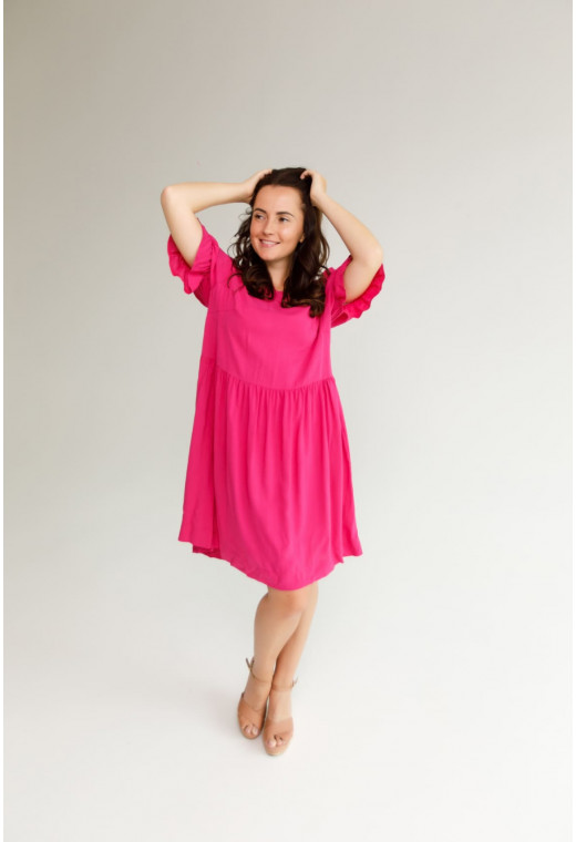 Малиновое платье штапель — 141182. Maritel. Изображенние 2 Малиновое платье штапель — 141182. Maritel. Изображенние 2