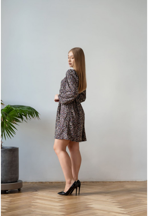 Чорна сукня софт з рукавом у квітку —  267055. Maritel. Зображення 2 Чорна сукня софт з рукавом у квітку —  267055. Maritel. Зображення 2