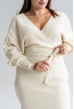 Платье вязаное с V вырезом Молоко — 891160. Maritel. Изображенние 2 Платье вязаное с V вырезом Молоко — 891160. Maritel. Изображенние 2