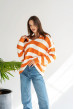 Помаранчевий светр поло в широку полоску — 120662. Maritel Помаранчевий светр поло в широку полоску — 120662. Maritel