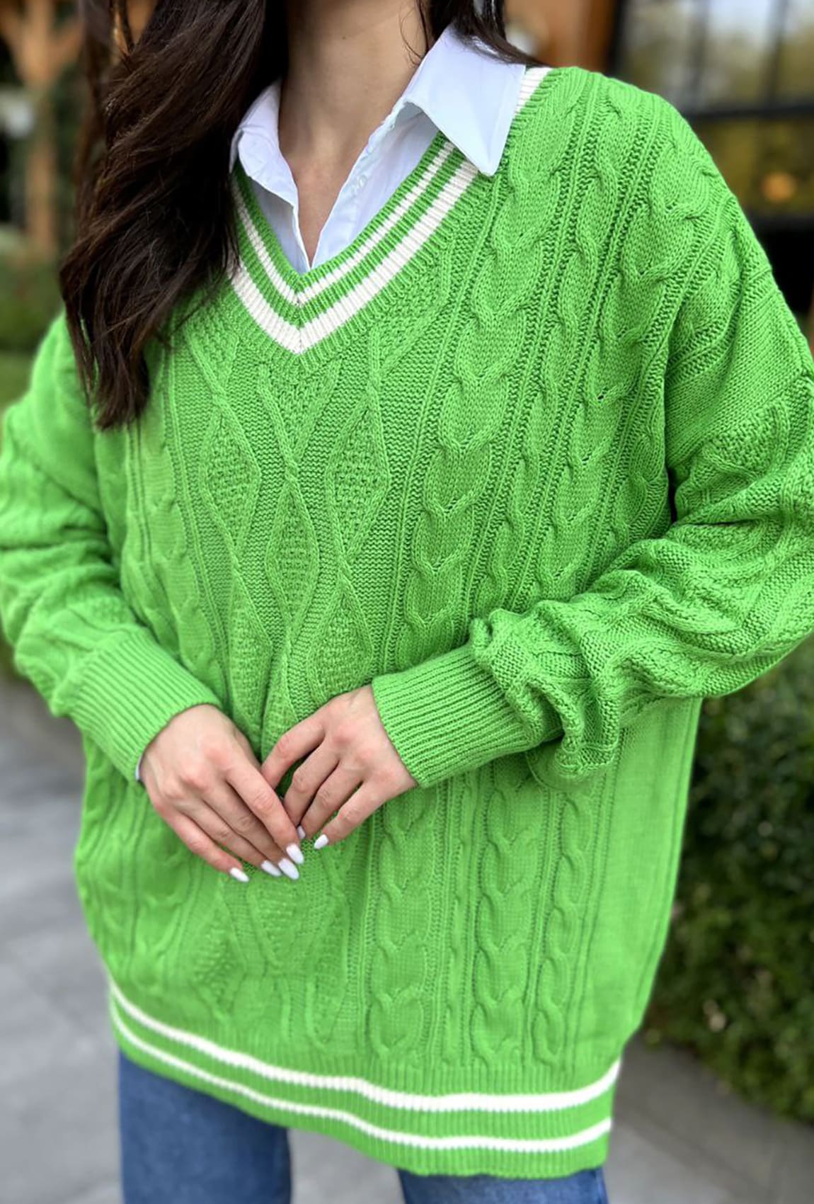 Салатовий пуловер —  365648. Maritel. Зображення 2