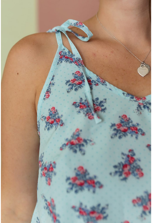 Голубая пижама софт в цветок — 295330. Maritel. Изображенние 2 Голубая пижама софт в цветок — 295330. Maritel. Изображенние 2