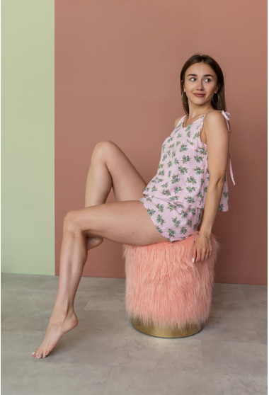 Рожева піжама софт у квіточку. Maritel. Зображення 2