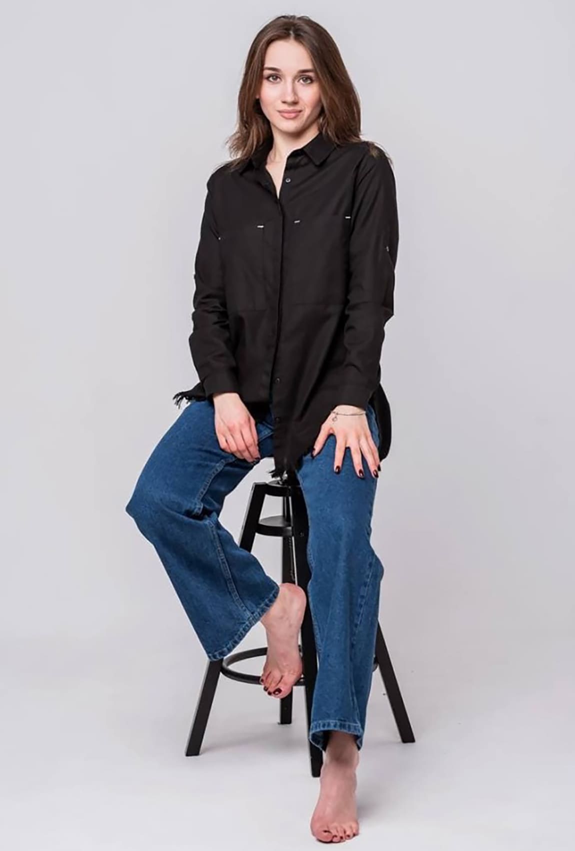 Черная рубашка с бахромой — 714261. Maritel. Изображенние 2 Черная рубашка с бахромой — 714261. Maritel. Изображенние 2