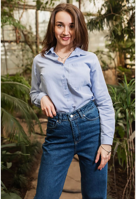 Голубая рубашка с бахромой — 310715. Maritel. Изображенние 1 Голубая рубашка с бахромой — 310715. Maritel. Изображенние 1