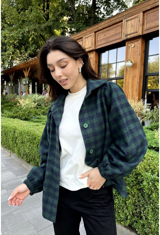 Зеленая теплая рубашка в клетку — 844909. Maritel. Изображенние 1 Зеленая теплая рубашка в клетку — 844909. Maritel. Изображенние 1