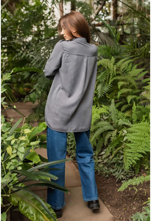 Серая котоновая рубашка — 808499. Maritel. Изображенние 2 Серая котоновая рубашка — 808499. Maritel. Изображенние 2