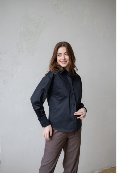 Чорна котонова сорочка. Maritel. Зображення 2