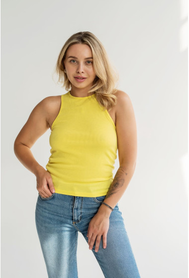 Желтая майка в рубчик. Maritel. Изображенние 4