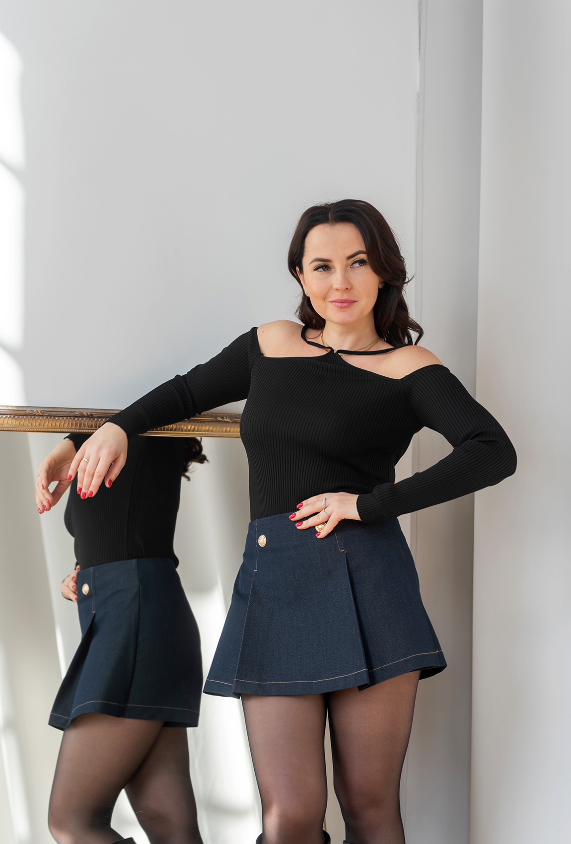 Синие шорты юбка —  167107. Maritel. Изображенние 1 Синие шорты юбка —  167107. Maritel. Изображенние 1