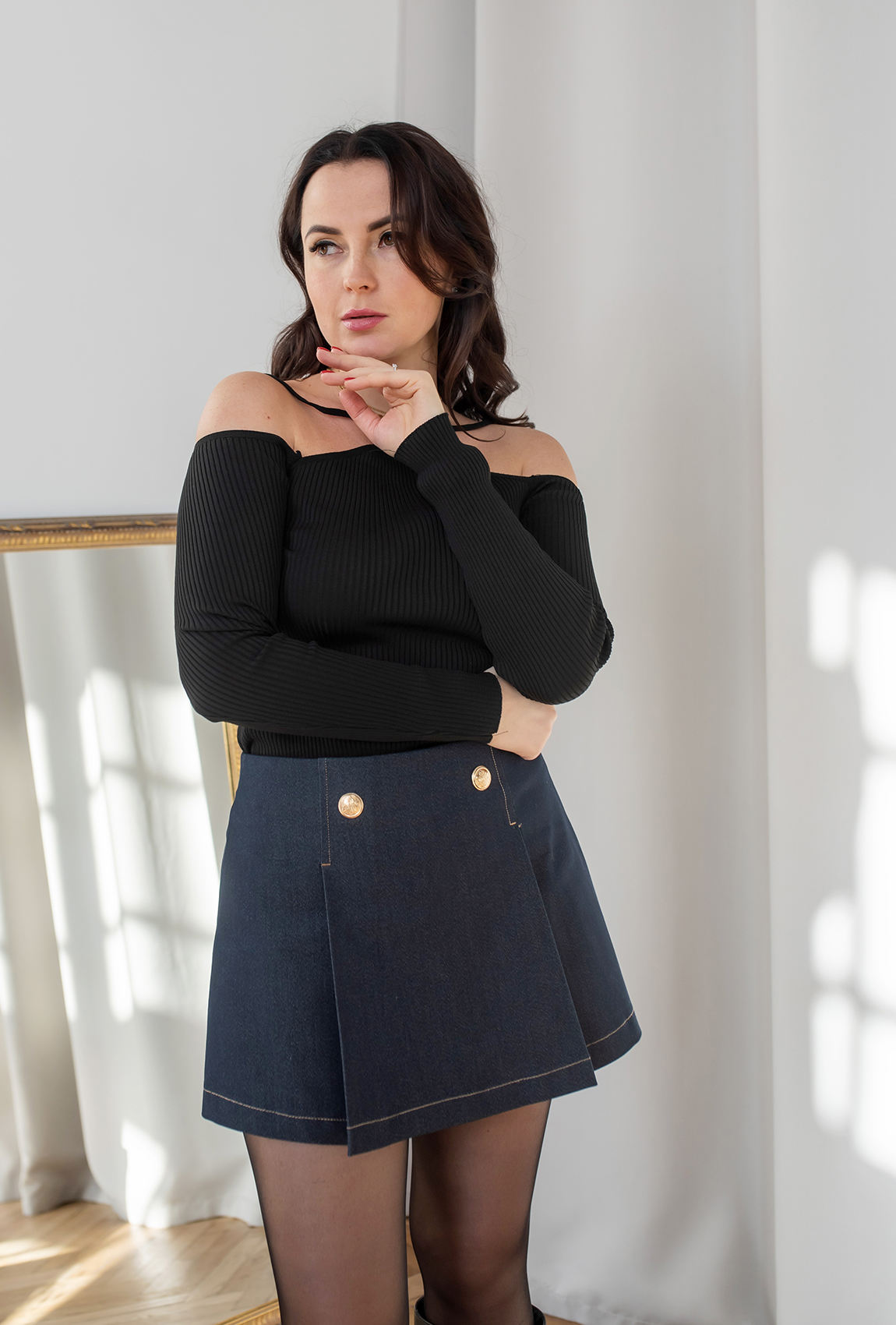 Синие шорты юбка —  167107. Maritel Синие шорты юбка —  167107. Maritel