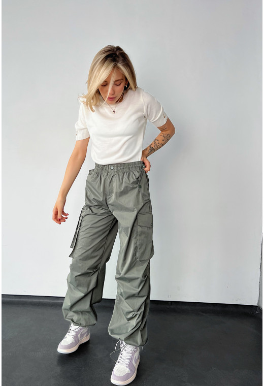 Штани карго парашут хакі — 510739. Maritel. Зображення 2 Штани карго парашут хакі — 510739. Maritel. Зображення 2