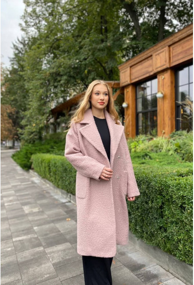 Довга пудрова шуба баранчик. Maritel. Зображення 11