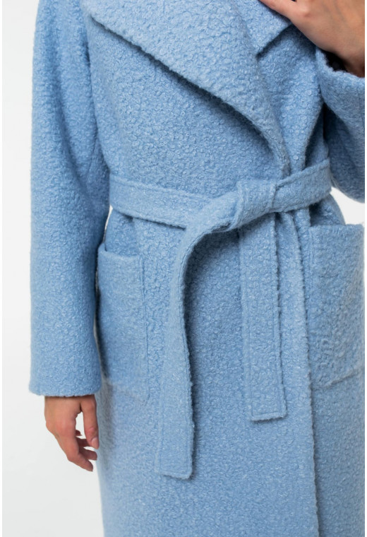 Довга блакитна шуба баранчик — 413701. Maritel. Зображення 2 Довга блакитна шуба баранчик — 413701. Maritel. Зображення 2