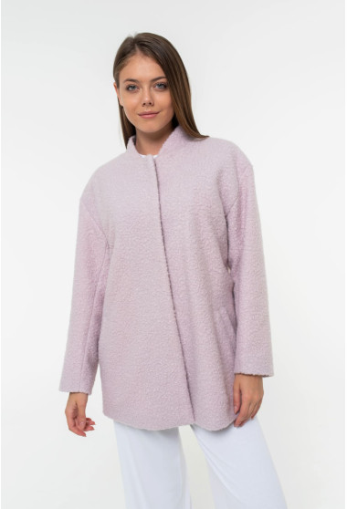 Вкорочена пудрова шуба баранчик. Maritel. Зображення 6