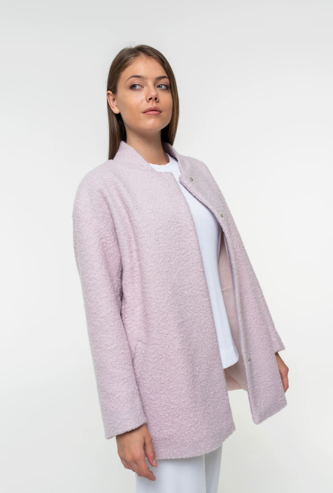 Вкорочена пудрова шуба баранчик — 471571. Maritel. Зображення 2 Вкорочена пудрова шуба баранчик — 471571. Maritel. Зображення 2