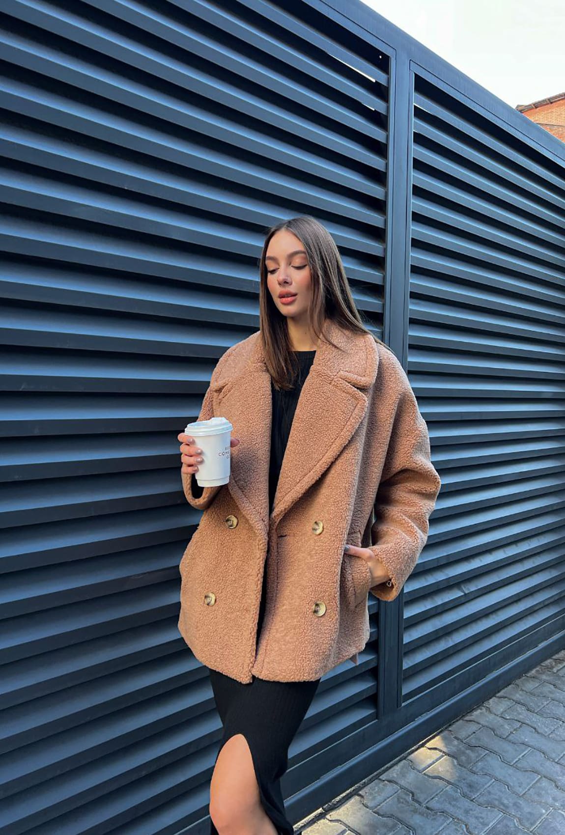 Коротка коричнева шуба з овчини — 619137. Maritel Коротка коричнева шуба з овчини — 619137. Maritel