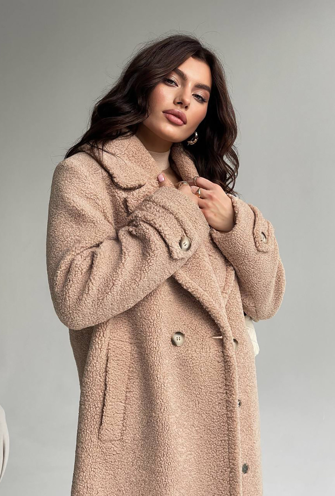 Бежева шуба з овчини — 262035. Maritel Бежева шуба з овчини — 262035. Maritel