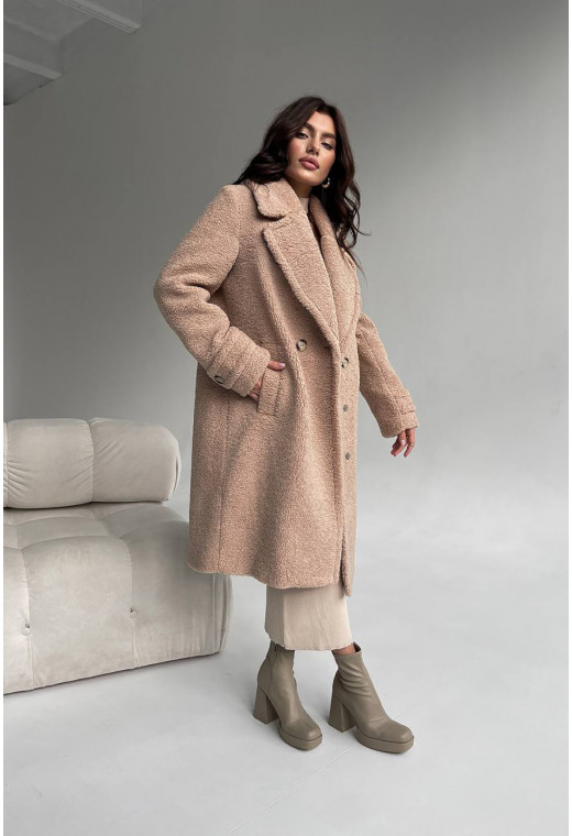 Бежева шуба з овчини — 262035. Maritel. Зображення 2 Бежева шуба з овчини — 262035. Maritel. Зображення 2