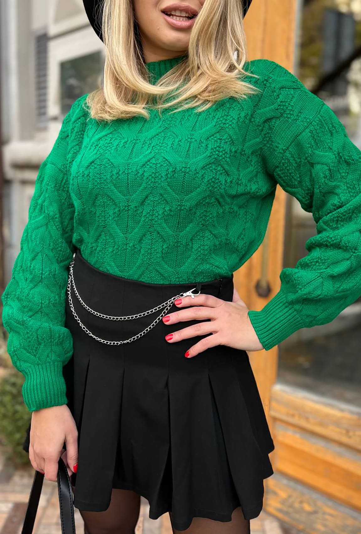 Чорна спідниця з ланцюжком —  631413. Maritel. Зображення 2