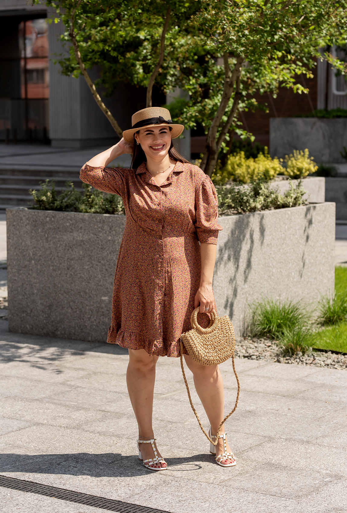 Коричневое платье штапель  —  116911. Maritel Коричневое платье штапель  —  116911. Maritel