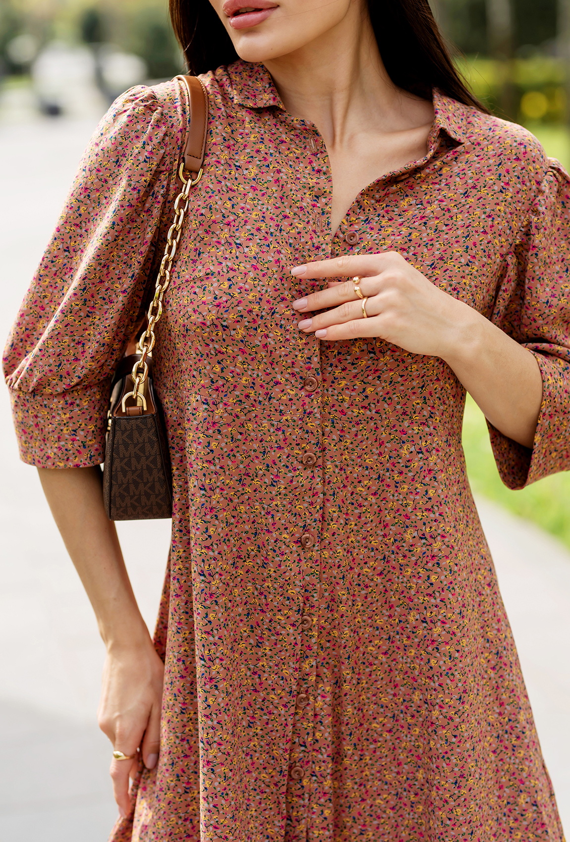 Коричневое платье штапель  —  116911. Maritel. Изображенние 3 Коричневое платье штапель  —  116911. Maritel. Изображенние 3