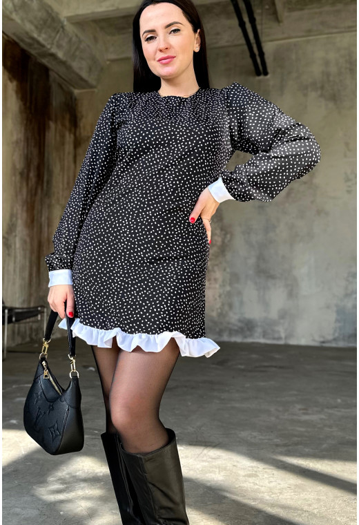 Чорна сукня софт в білу крапку. Maritel. Зображення 2 Чорна сукня софт в білу крапку. Maritel. Зображення 2
