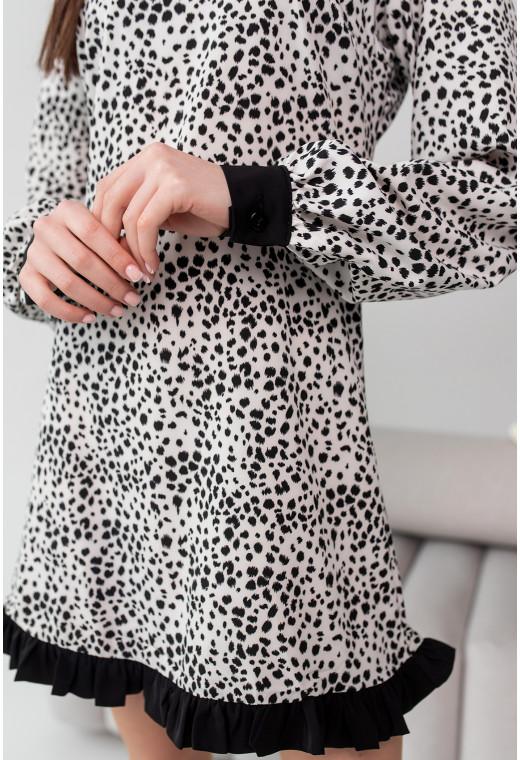 Біла сукня софт у чорну крапку. Maritel. Зображення 1 Біла сукня софт у чорну крапку. Maritel. Зображення 1