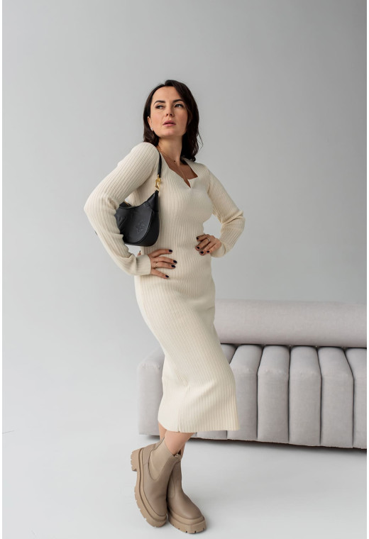 Молочное платье вязкое — 944415. Maritel. Изображенние 1 Молочное платье вязкое — 944415. Maritel. Изображенние 1