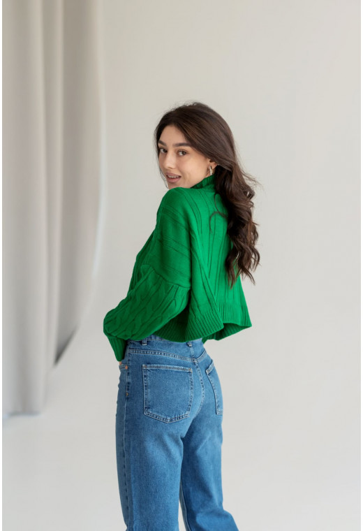 Зелений светр короткий коса — 712238. Maritel. Зображення 1 Зелений светр короткий коса — 712238. Maritel. Зображення 1