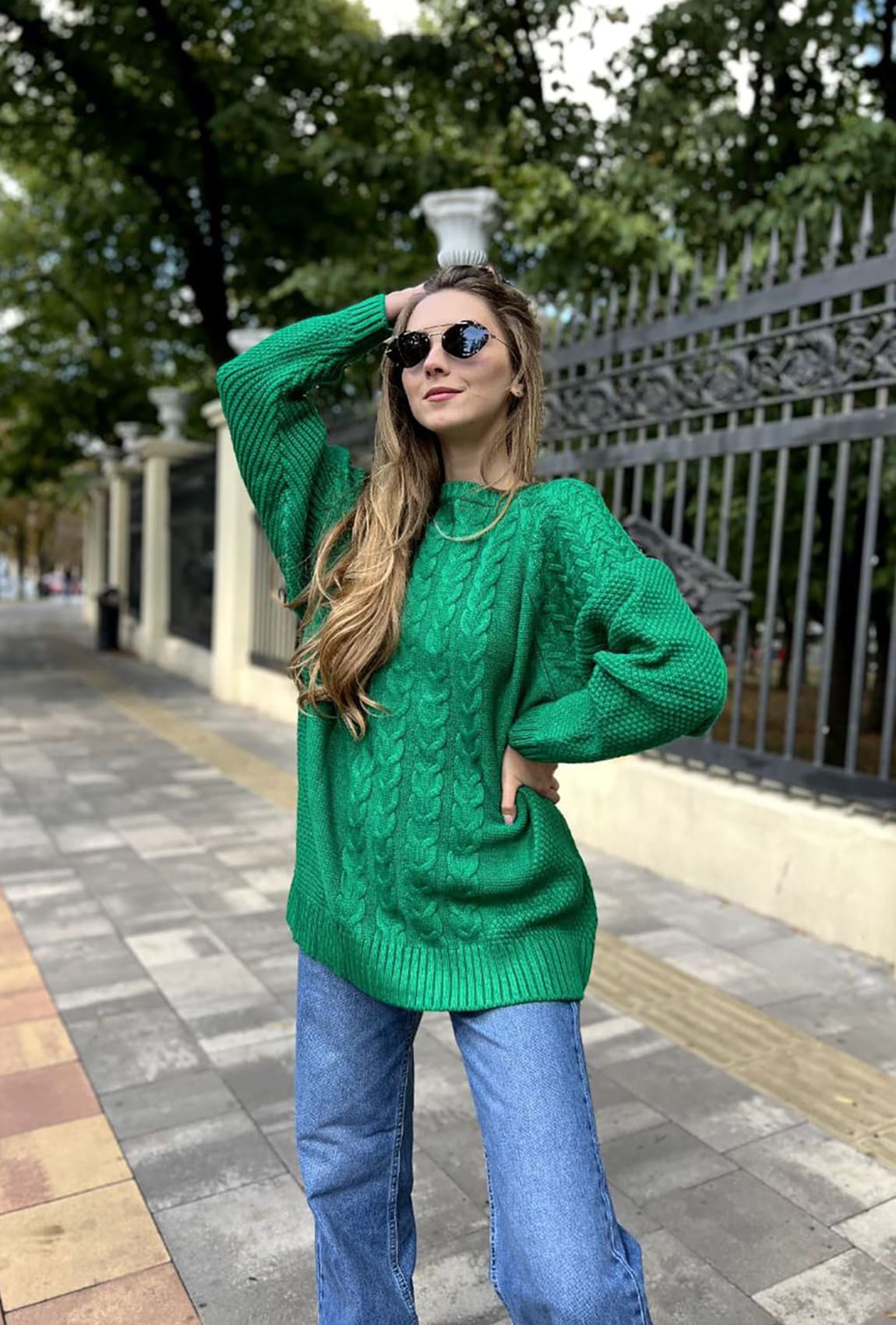 Зелений светр косичка — 918645. Maritel. Зображення 2 Зелений светр косичка — 918645. Maritel. Зображення 2