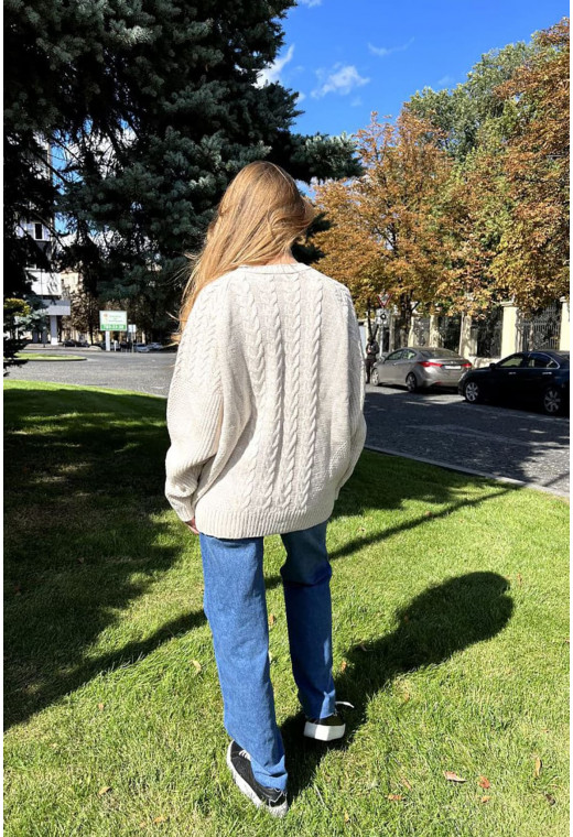 Бежевий светр косичка — 661805. Maritel. Зображення 2 Бежевий светр косичка — 661805. Maritel. Зображення 2