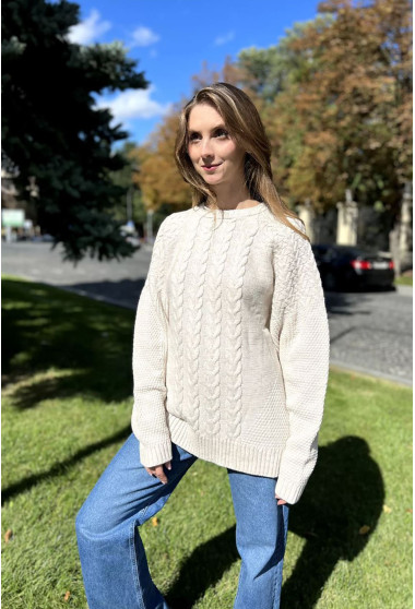 Бежевий светр косичка . Maritel. Зображення 7