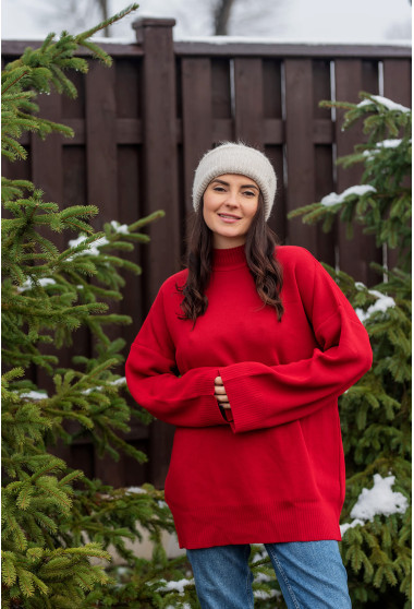 Червоний подовжений светр . Maritel. Зображення 10